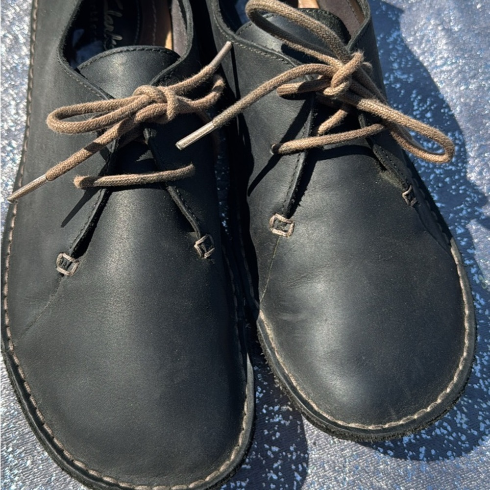 Clark’s Janey Mae Women’s Casual Black Leather Lace-Up Shoes